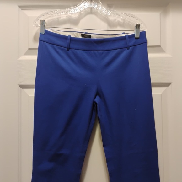 J. Crew Minnie Pants Bright Blue Cropped Straight Leg Side Zip Women's Size 4 - Picture 2 of 5